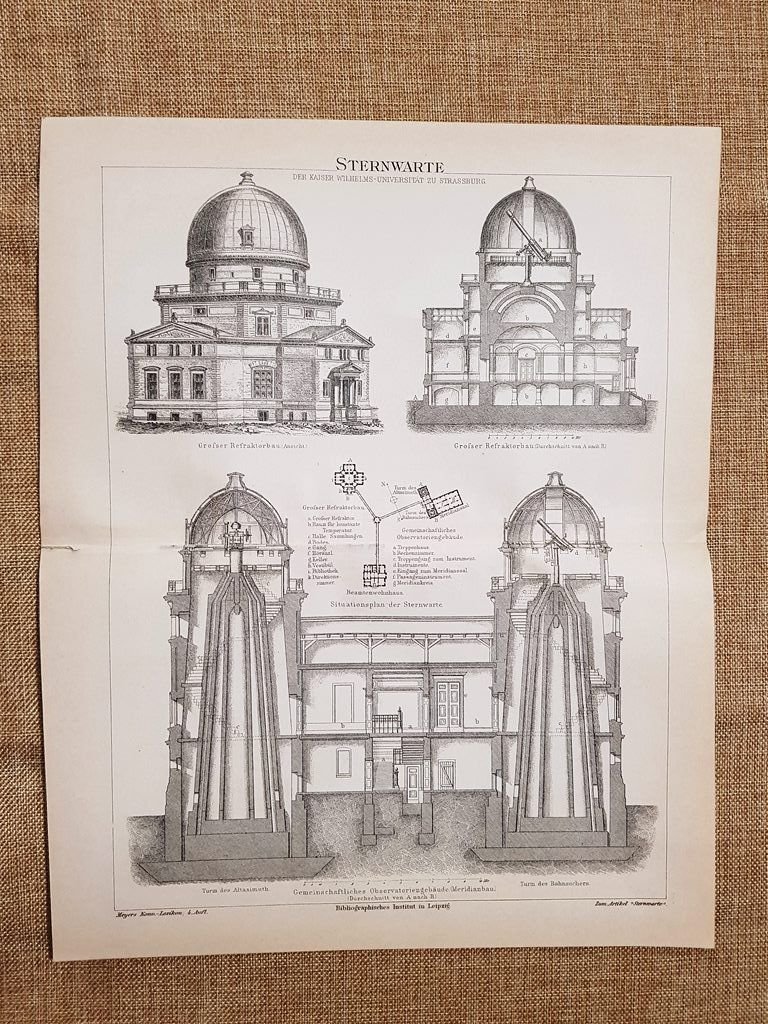 L'Osservatorio dell'Università Kaiser Wilhelm Strasburgo Francia Tavola del 1890