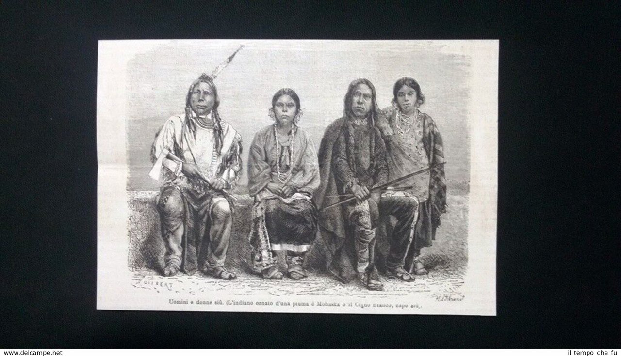 L.Simonin: Mohaska o il Cigno Bianco, capo Sioux Incisione del … | Immagine principale