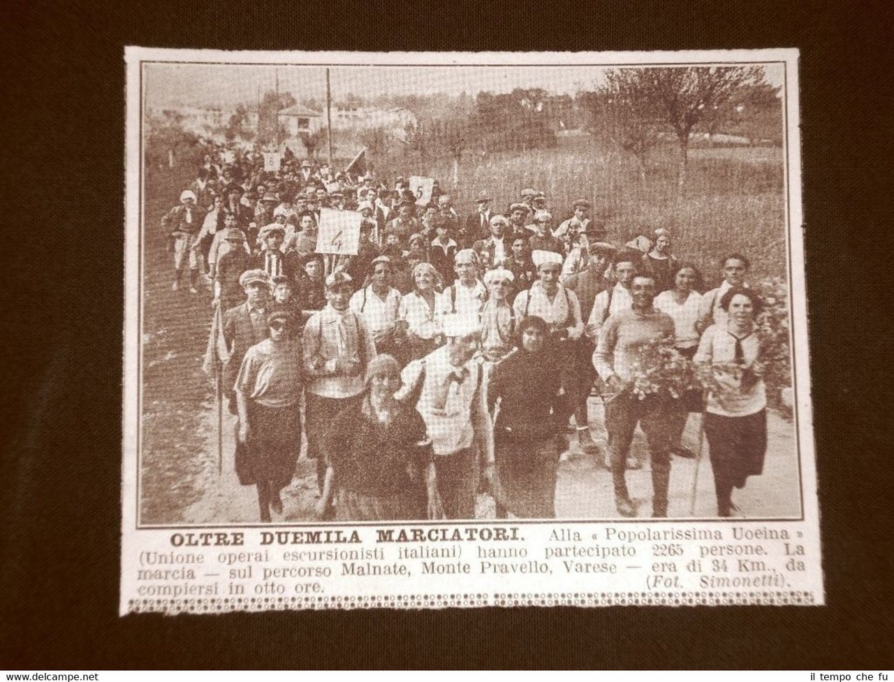 L'Unione Operai Escursionisti Italiani nel 1924 Marcia Malnate - Varese
