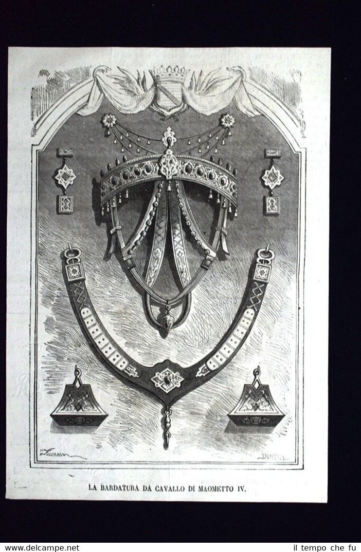 La bardatura da cavallo di Maometto IV Incisione del 1868 | Immagine principale