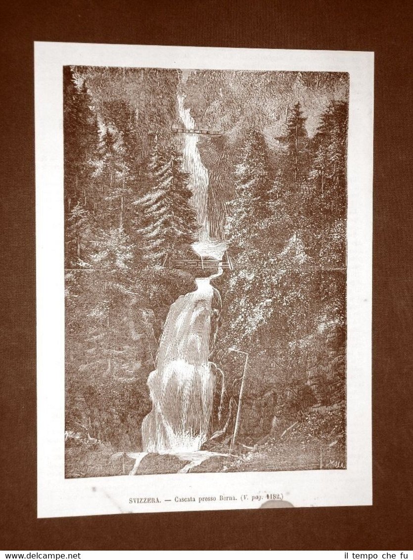 La cascata di Berna o Bern nel 1866 Svizzera