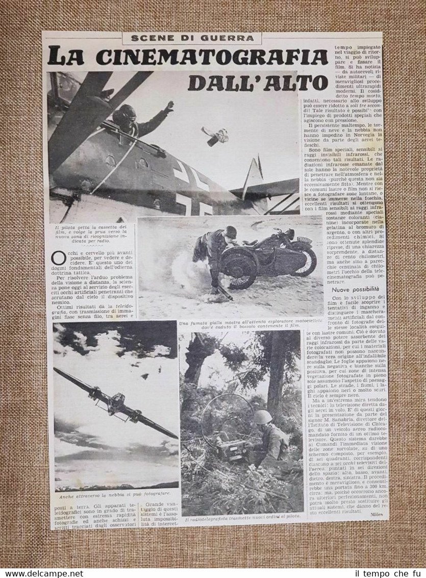 La cinematografia dall'alto nel 1940 WW2 Seconda guerra mondiale