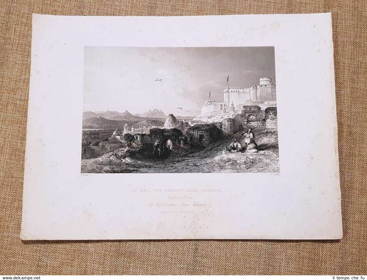 La città di Le Kef L'Antica Sicca Veneria Tunisia Incisione …