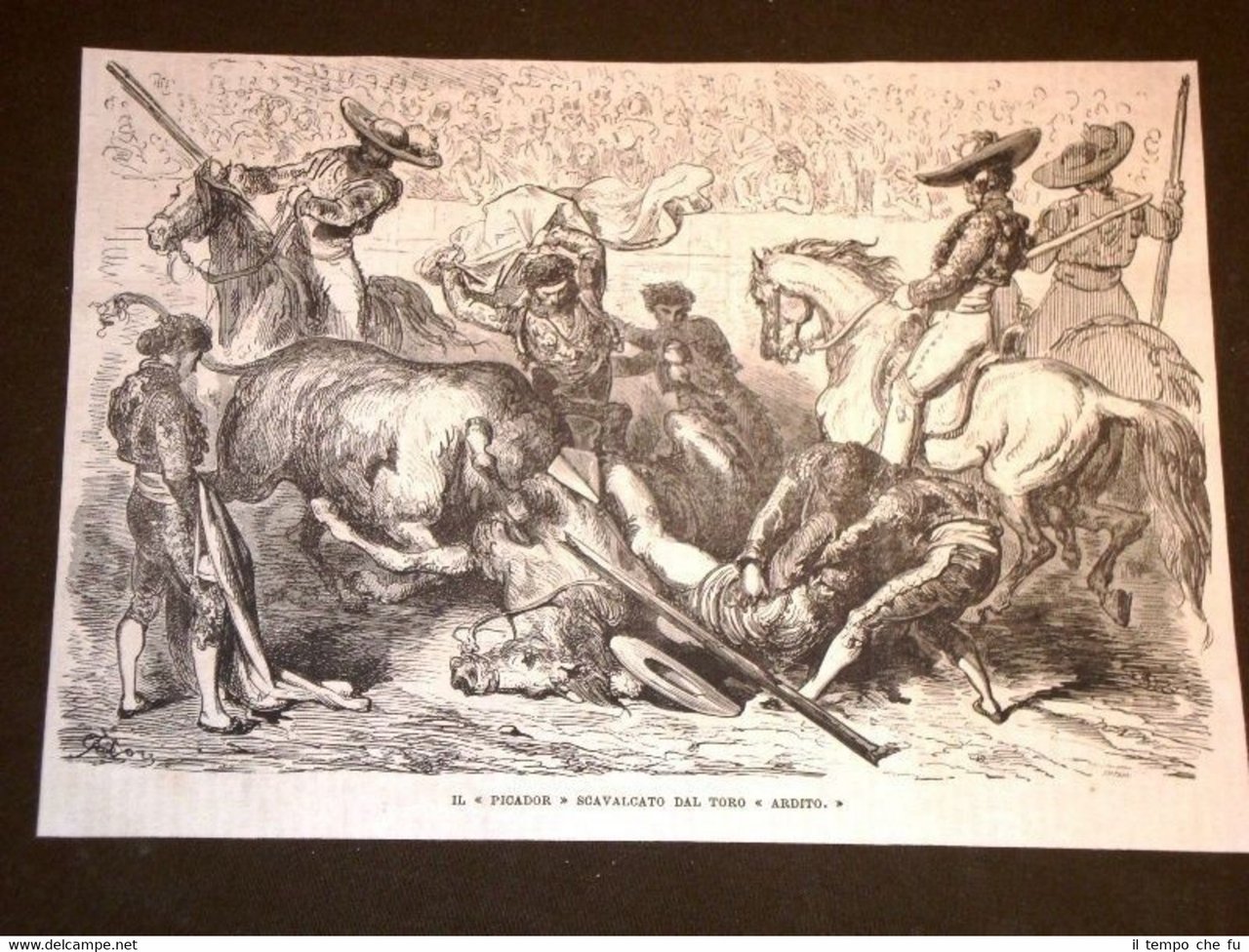 La Corrida o corrida de toros nel 1869 Picador scavalcato …