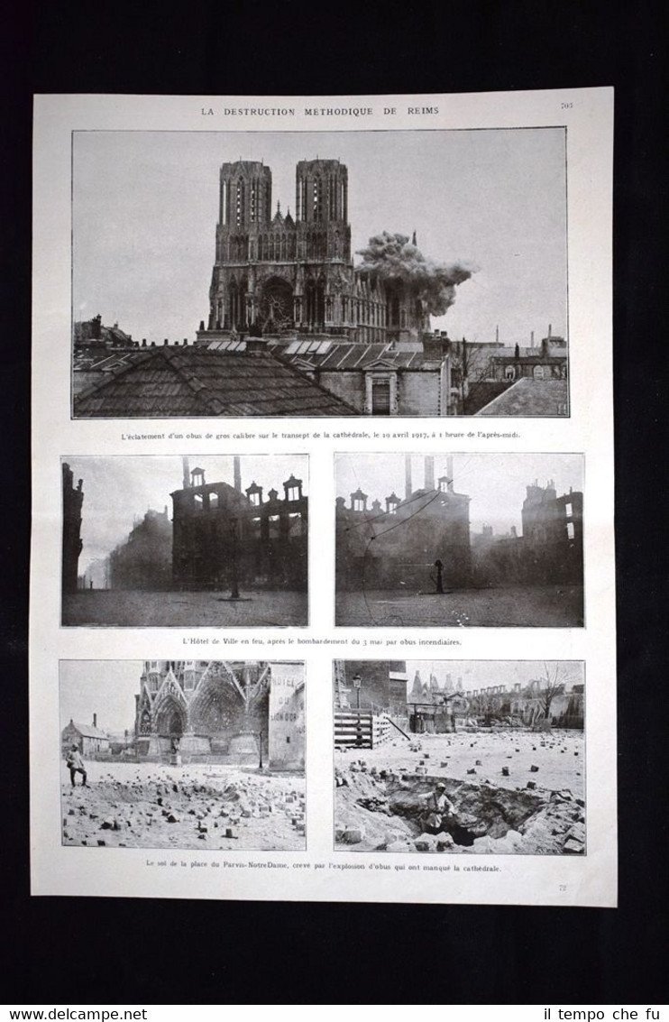 La Destruction methodique de Reims WW1 Guerra 1914 - 1918