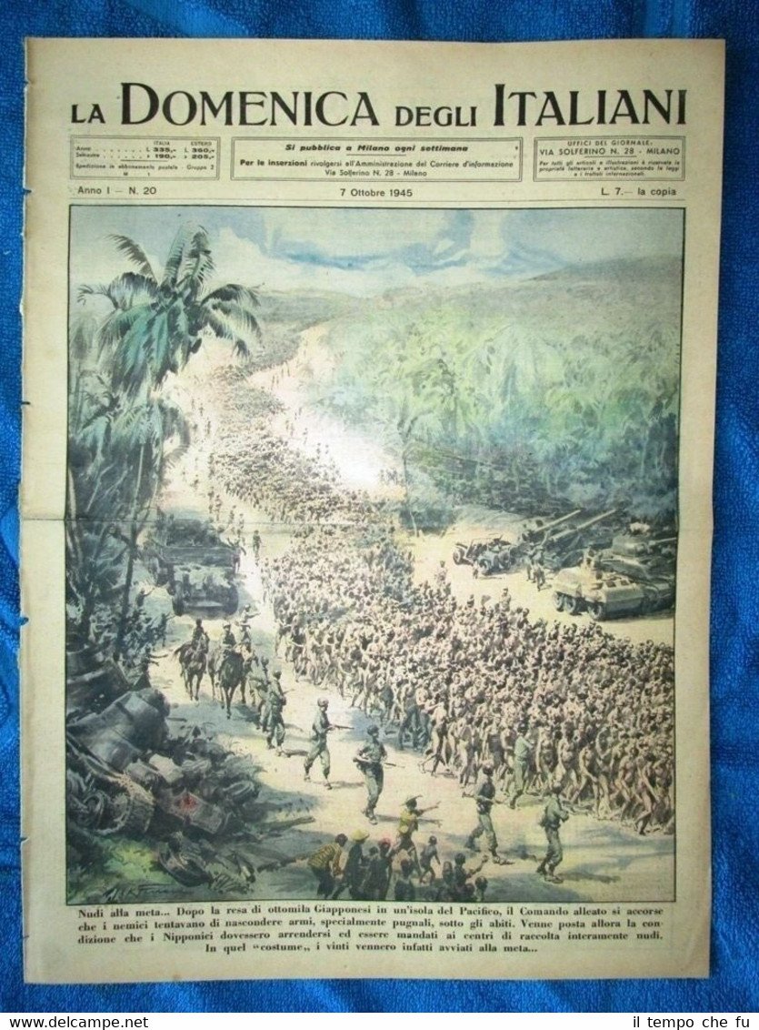 La Domenica degli Italiani del Corriere 7 ottobre 1945 Giappone …