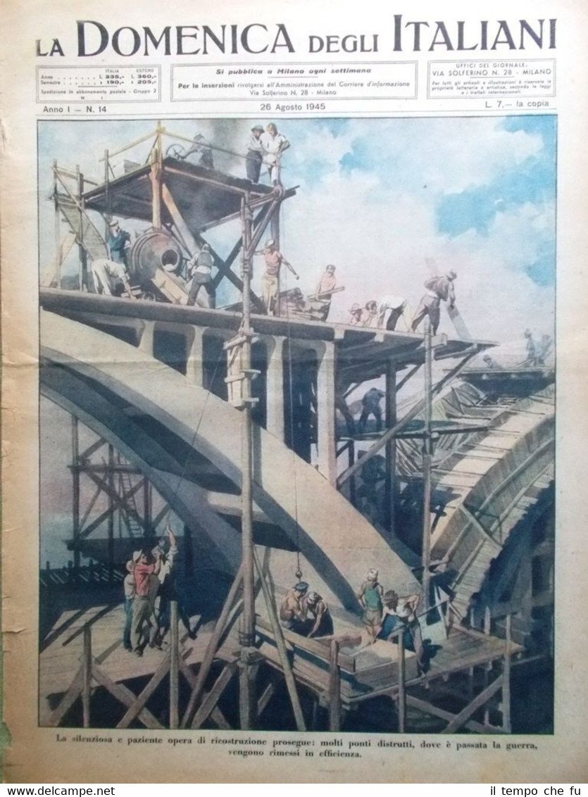 La Domenica degli Italiani o del Corriere 26 Agosto 1945 …