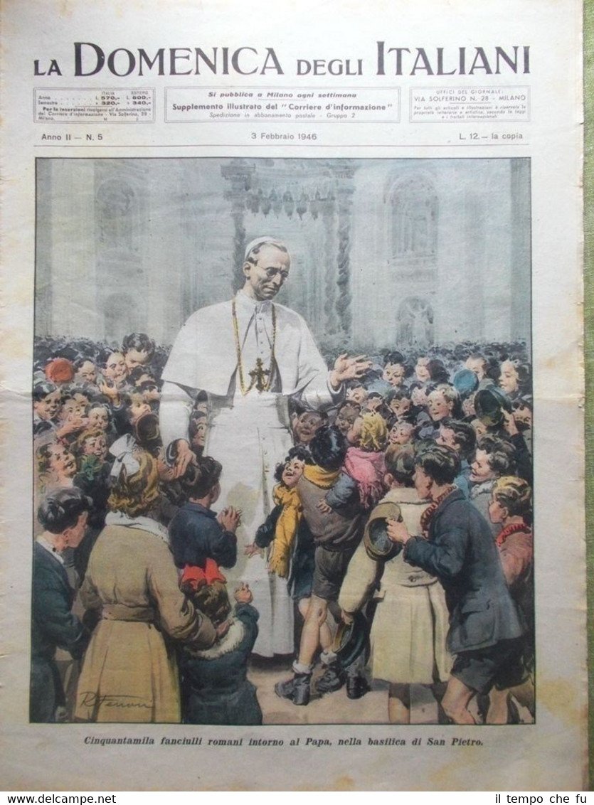 La Domenica degli Italiani o del Corriere 3 Febbraio 1946 …