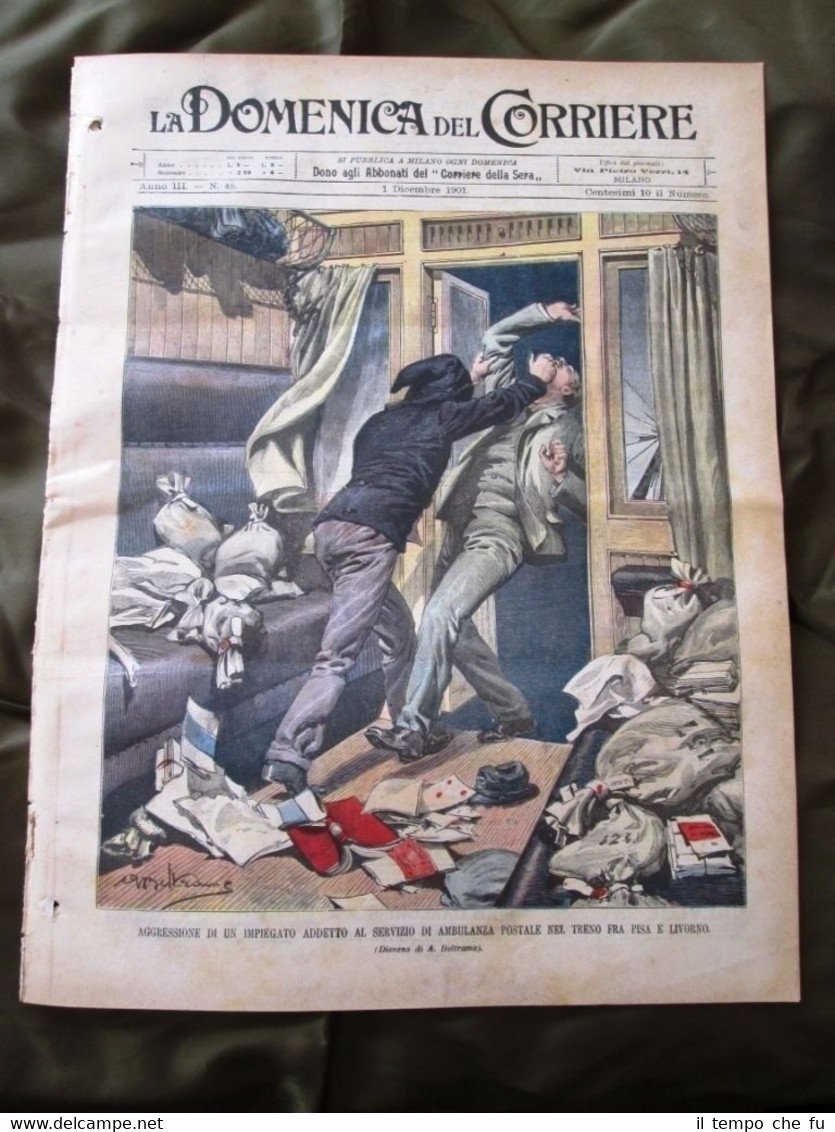 La Domenica del Corriere 1 Dicembre 1901 Treno- Rissa tra …