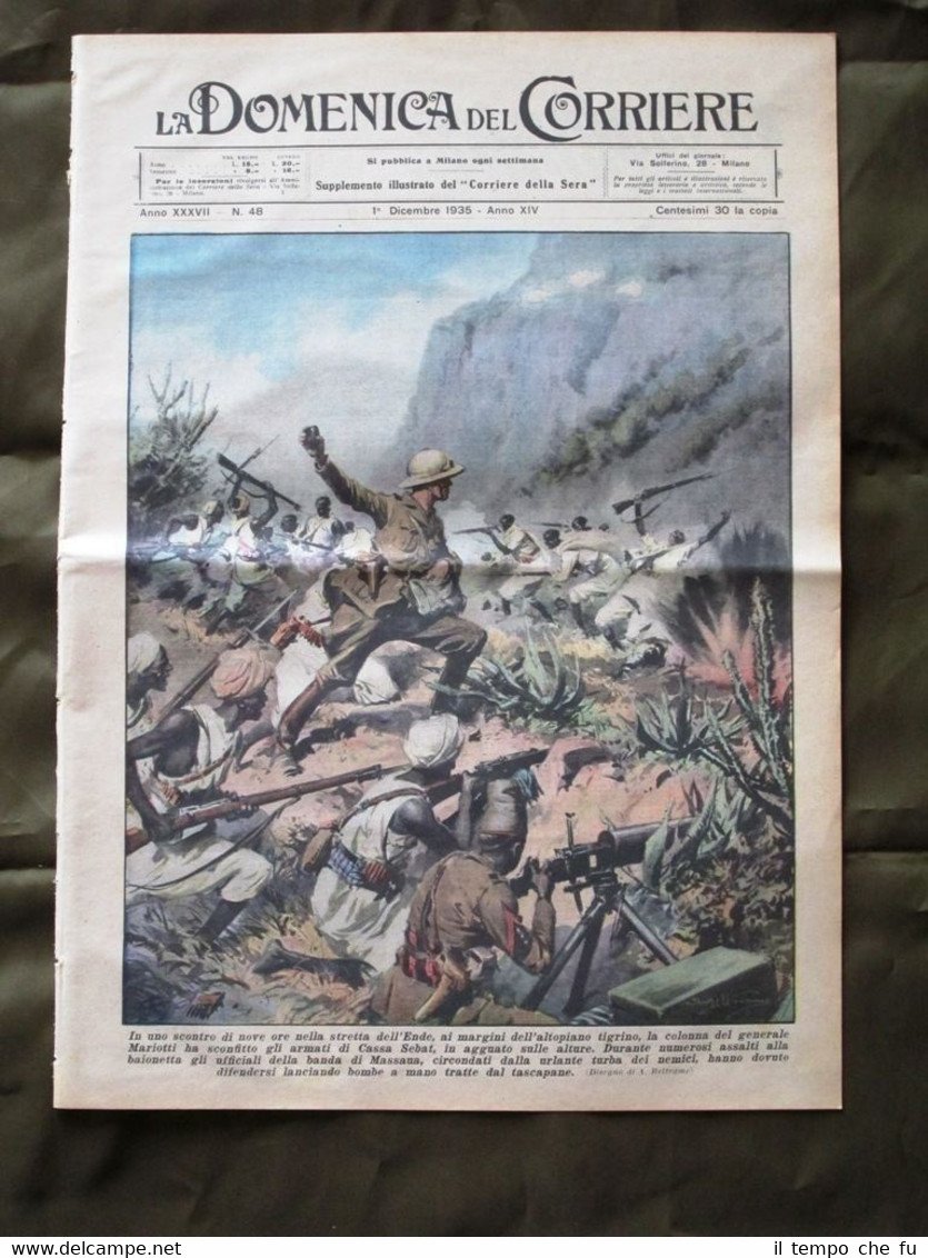 La Domenica del Corriere 1 Dicembre 1935 Scontro Bombe a …