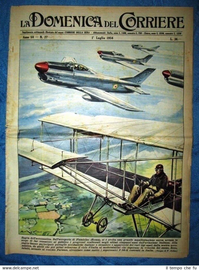 La Domenica del Corriere 1 luglio 1956 Aeronautica - Gina …