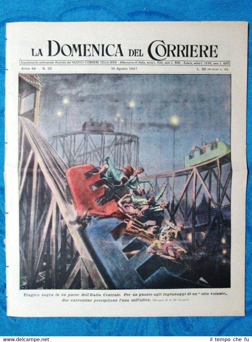 La Domenica del Corriere 10 agosto 1947 Italia - Boxe,Terracina …