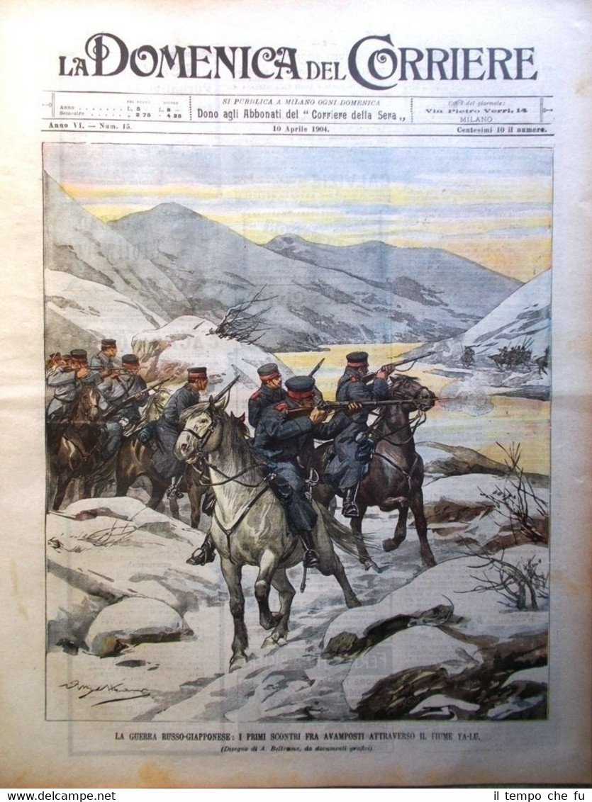 La Domenica del Corriere 10 Aprile 1904 Guerra russo-giapponese Genova …