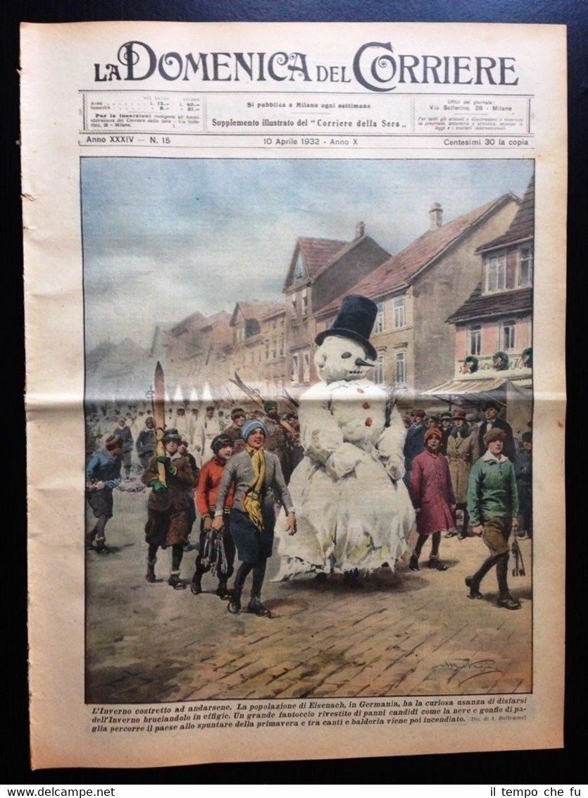 La Domenica del Corriere 10 aprile 1932 Eisenach Basilea Goethe