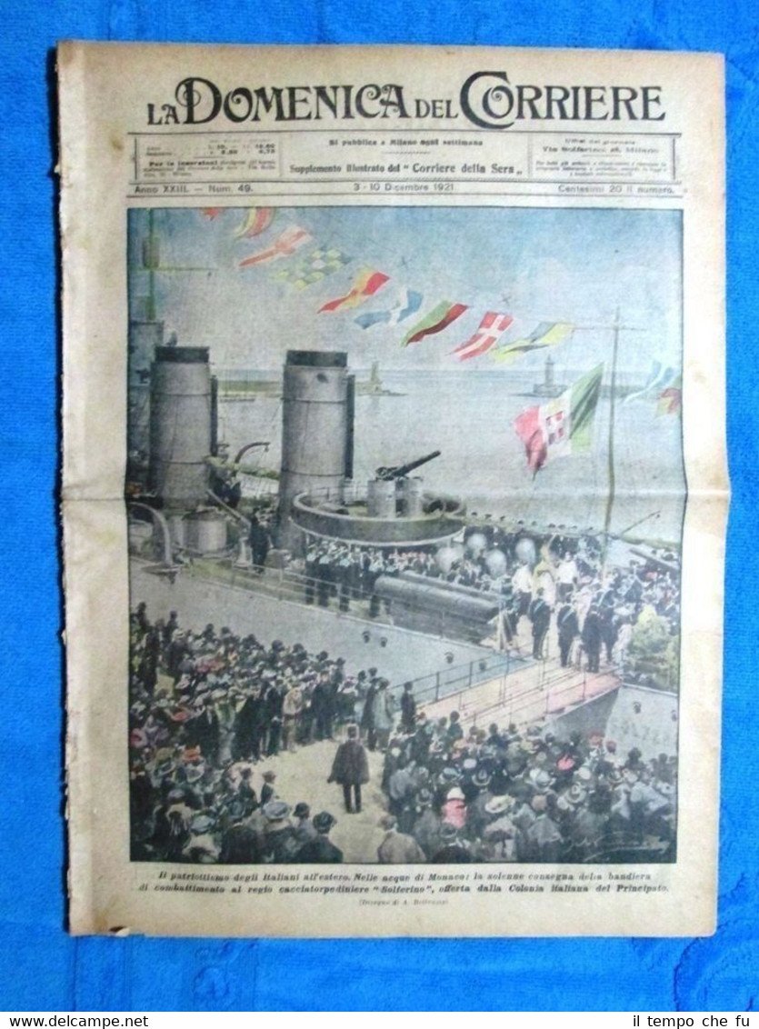 La Domenica del Corriere 10 dicembre 1921 Solferino - Falcone …