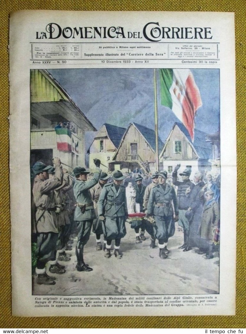 La Domenica del Corriere 10 dicembre 1933 Nalogu di Plezzo-Manciuria-S.Francesco
