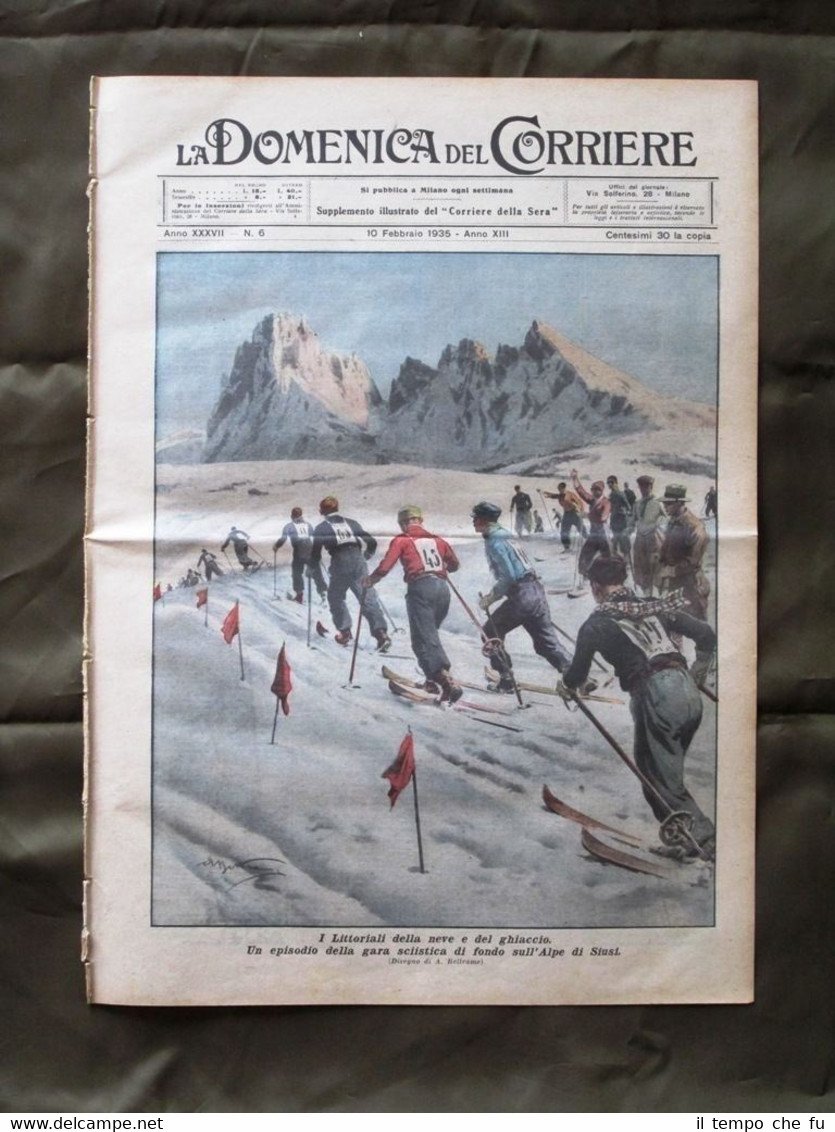 La Domenica del Corriere 10 Febbraio 1935 Sciare Scialuppa Principe …