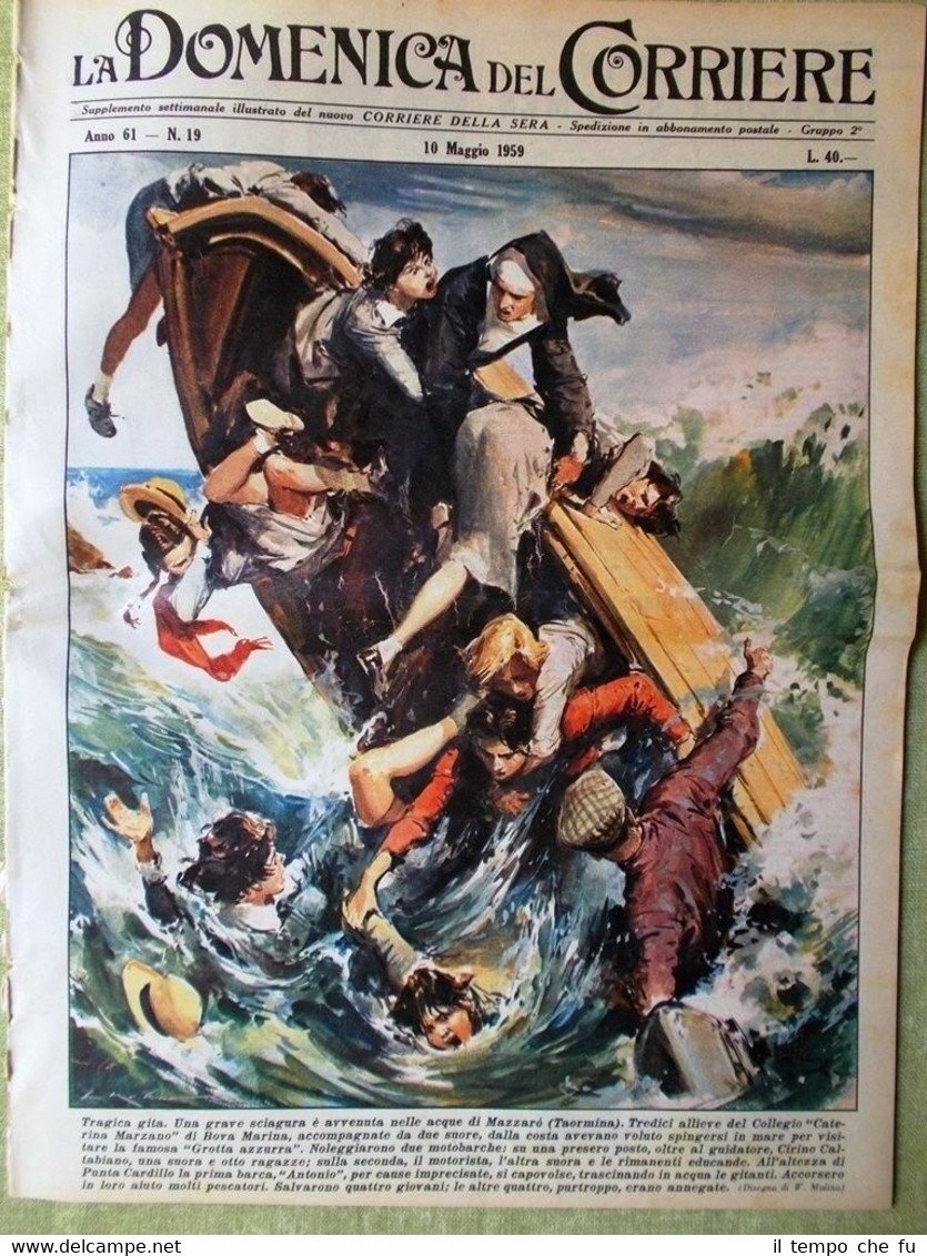 La Domenica del Corriere 10 Maggio 1959 Taormina Carlin Tuttosport …