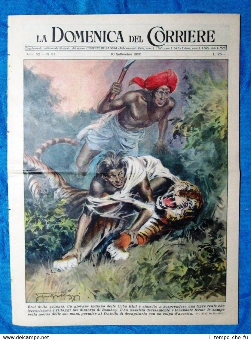 La Domenica del Corriere 10 settembre 1950 Bombay - Campanil …