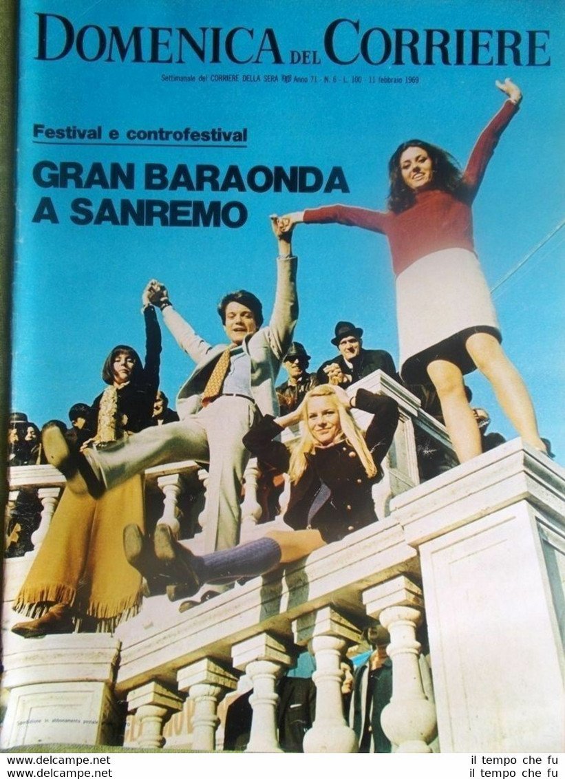 La Domenica del Corriere 11 Febbraio 1969 Sanremo Palach Festival …