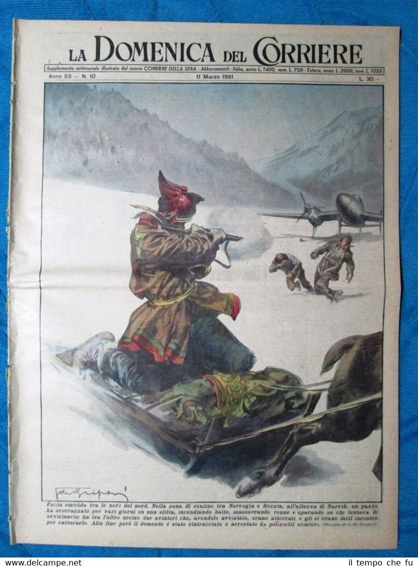 La Domenica del Corriere 11 marzo 1951 Narvik - Berlino …