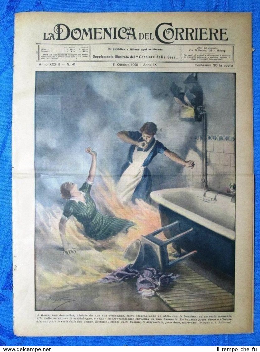 La Domenica del Corriere 11 ottobre 1931 Roma - Los …