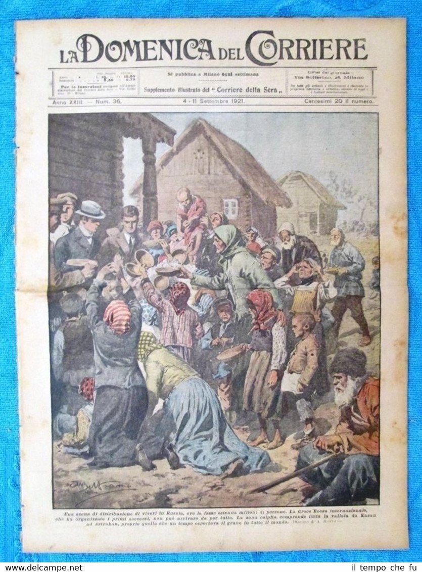 La Domenica del Corriere 11 settembre 1921 Croce Rossa-Dirigibile R38-Mons.Ratti
