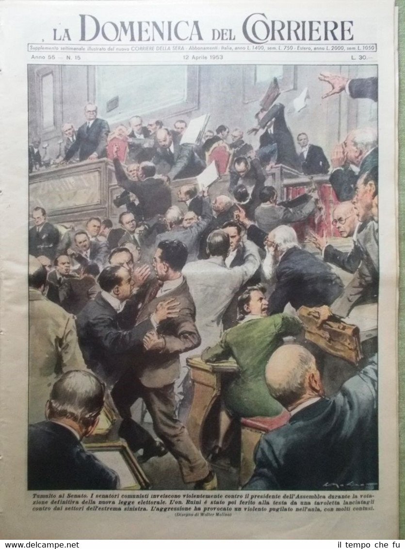 La Domenica del Corriere 12 Aprile 1953 Morte Giulio Stival …