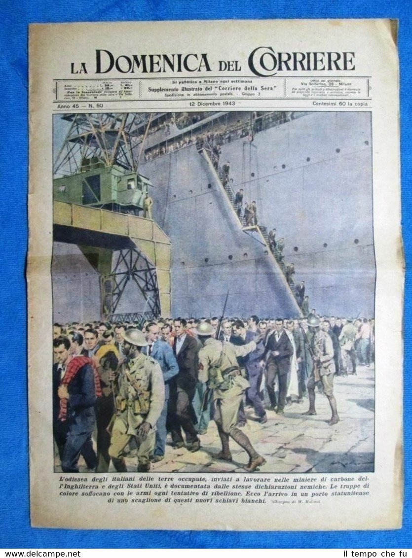 La Domenica del Corriere 12 dicembre 1943 WW2 Stati Uniti-F.Grabenia-Metastasio
