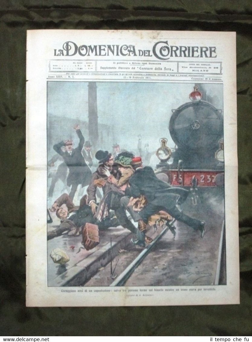 La Domenica del Corriere 12 Febbraio 1911 Treno Alpinista Rivolta …