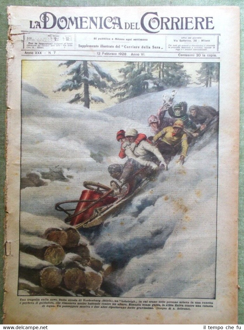 La Domenica del Corriere 12 Febbraio 1928 Mussolini Ibanez Heig …