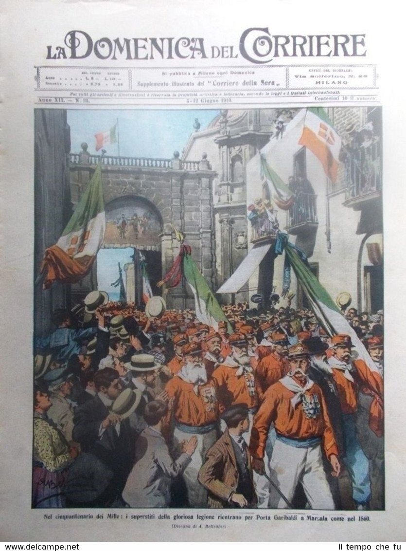 La Domenica del Corriere 12 Giugno 1910 Anniversario Mille Verona …