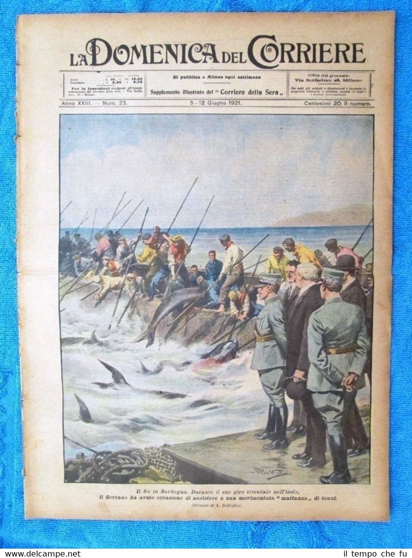La Domenica del Corriere 12 giugno 1921 Vittorio Emanuele III-Queentown-Umberto