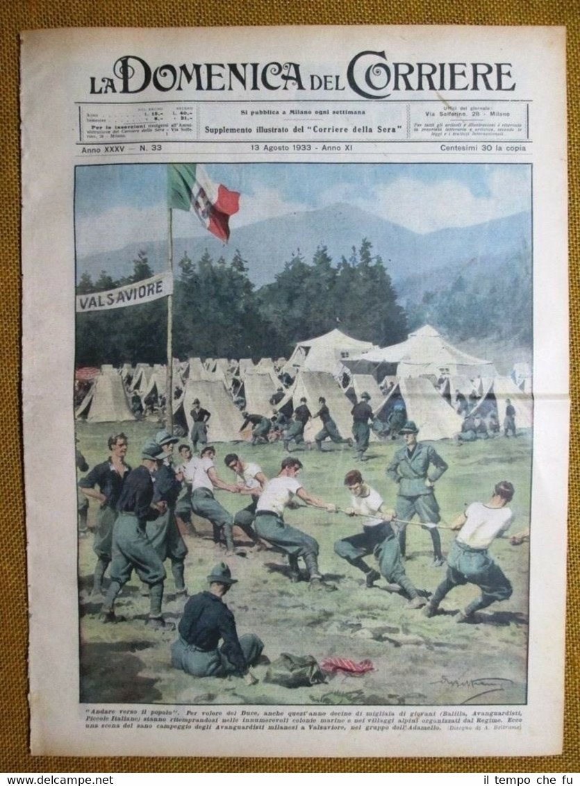 La Domenica del Corriere 13 agosto 1933 Valsaviore - Serbia …