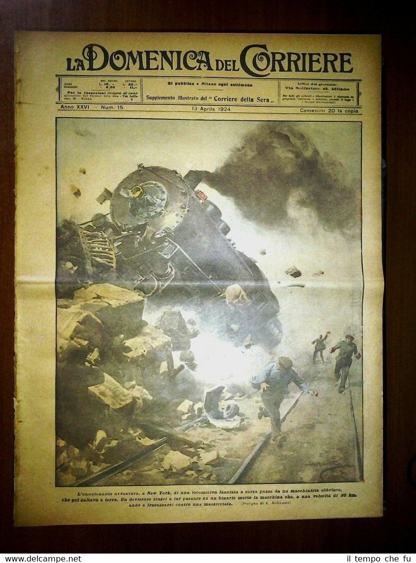 La Domenica del Corriere 13 Aprile 1924 Treno NY - …