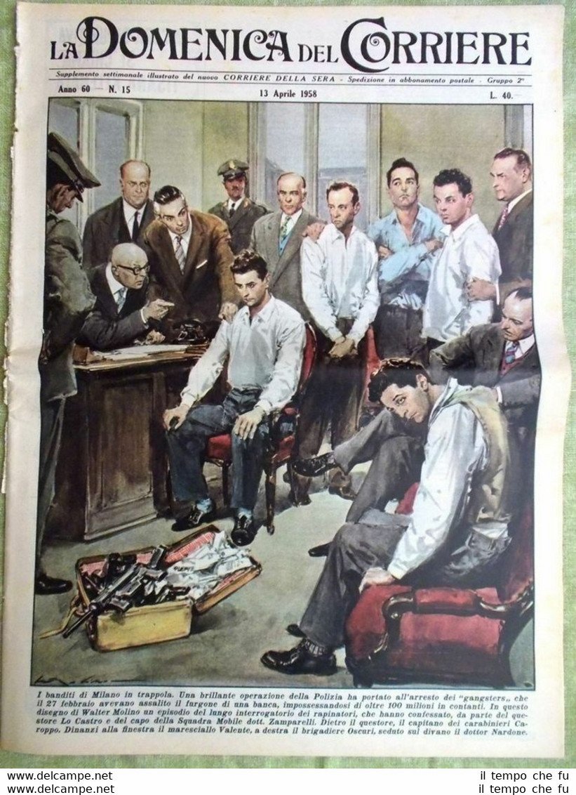 La Domenica del Corriere 13 Aprile 1958 Expo Lotto Smorfia …