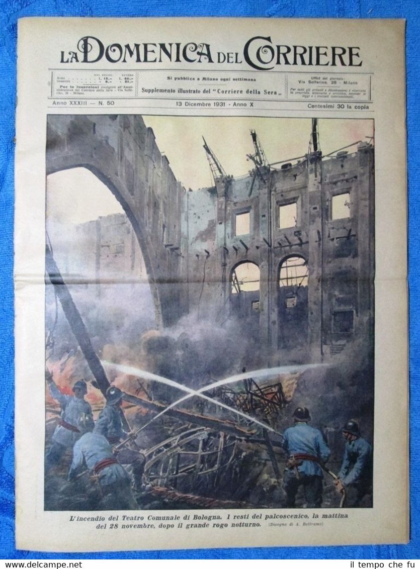 La Domenica del Corriere 13 dicembre 1931 Bologna - Pianezza …