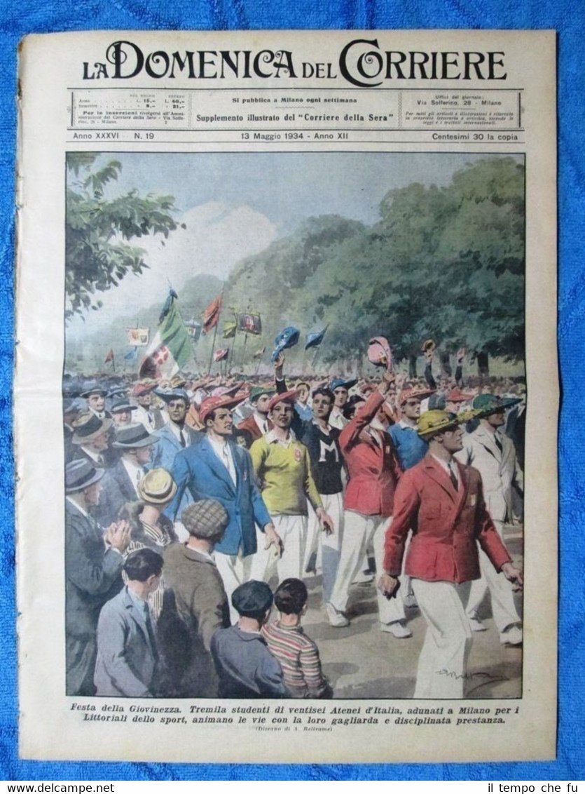 La Domenica del Corriere 13 maggio 1934 Milano - Varsavia …
