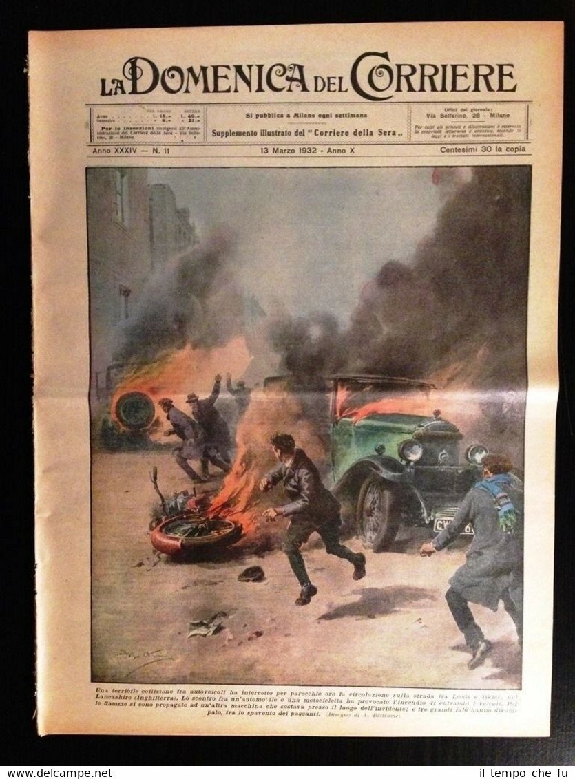 La Domenica del Corriere 13 marzo 1932 Lancashire Nizza Petöfi