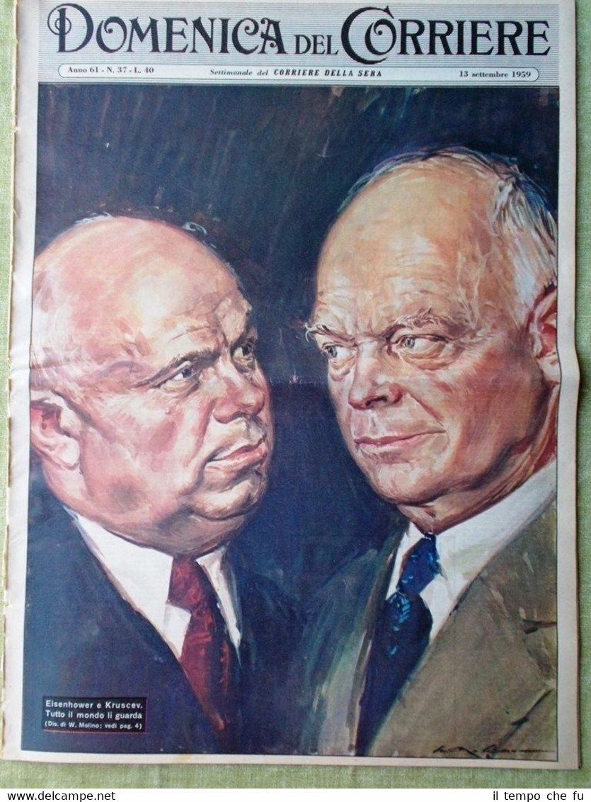 La Domenica del Corriere 13 Settembre 1959 Toscanini India Kruscev …