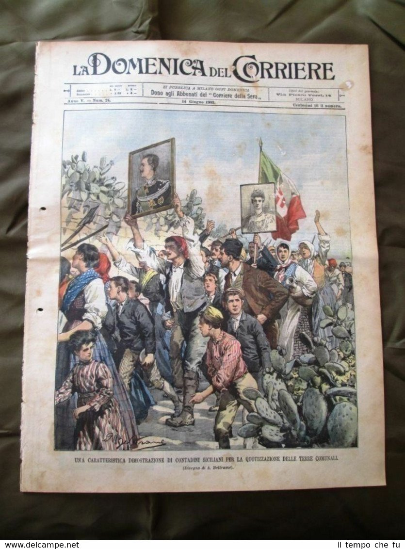 La Domenica del Corriere 14 Giugno 1903 Contadini di Sicilia …