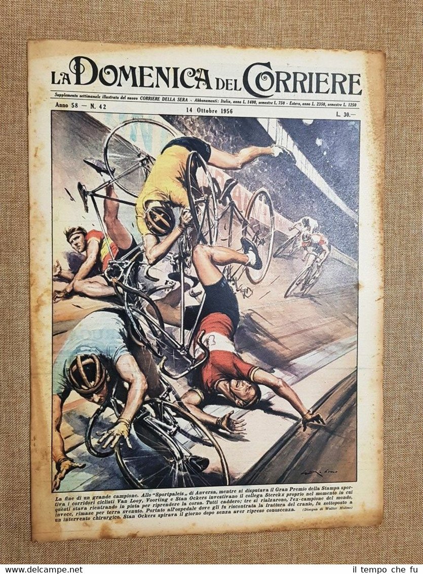 La Domenica del Corriere 14 ottobre 1956 Morte Stan Ockers …
