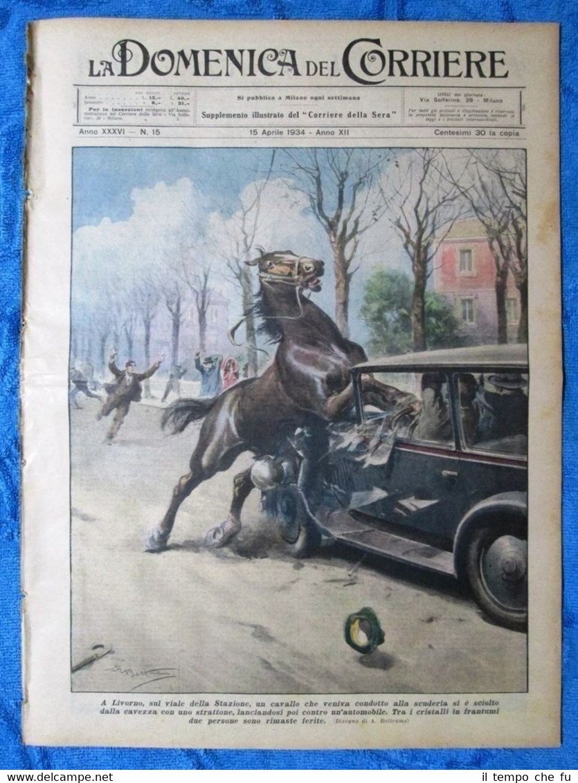 La Domenica del Corriere 15 aprile 1934 Livorno - Praga …
