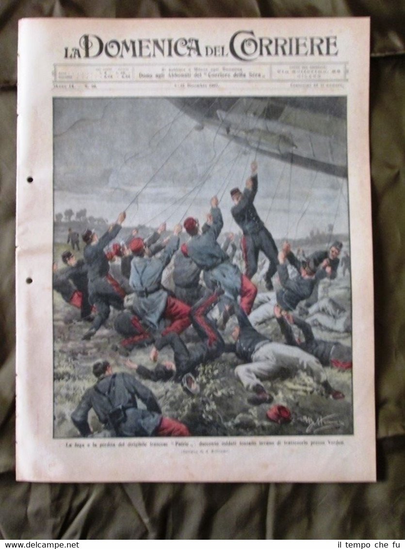 La Domenica del Corriere 15 Dicembre 1907 Dirigibile Tramvieri Sommergibile