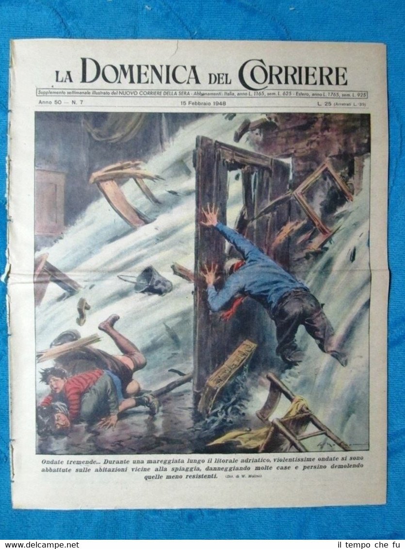 La Domenica del Corriere 15 febbraio 1948 Adriatico - Ferrate …