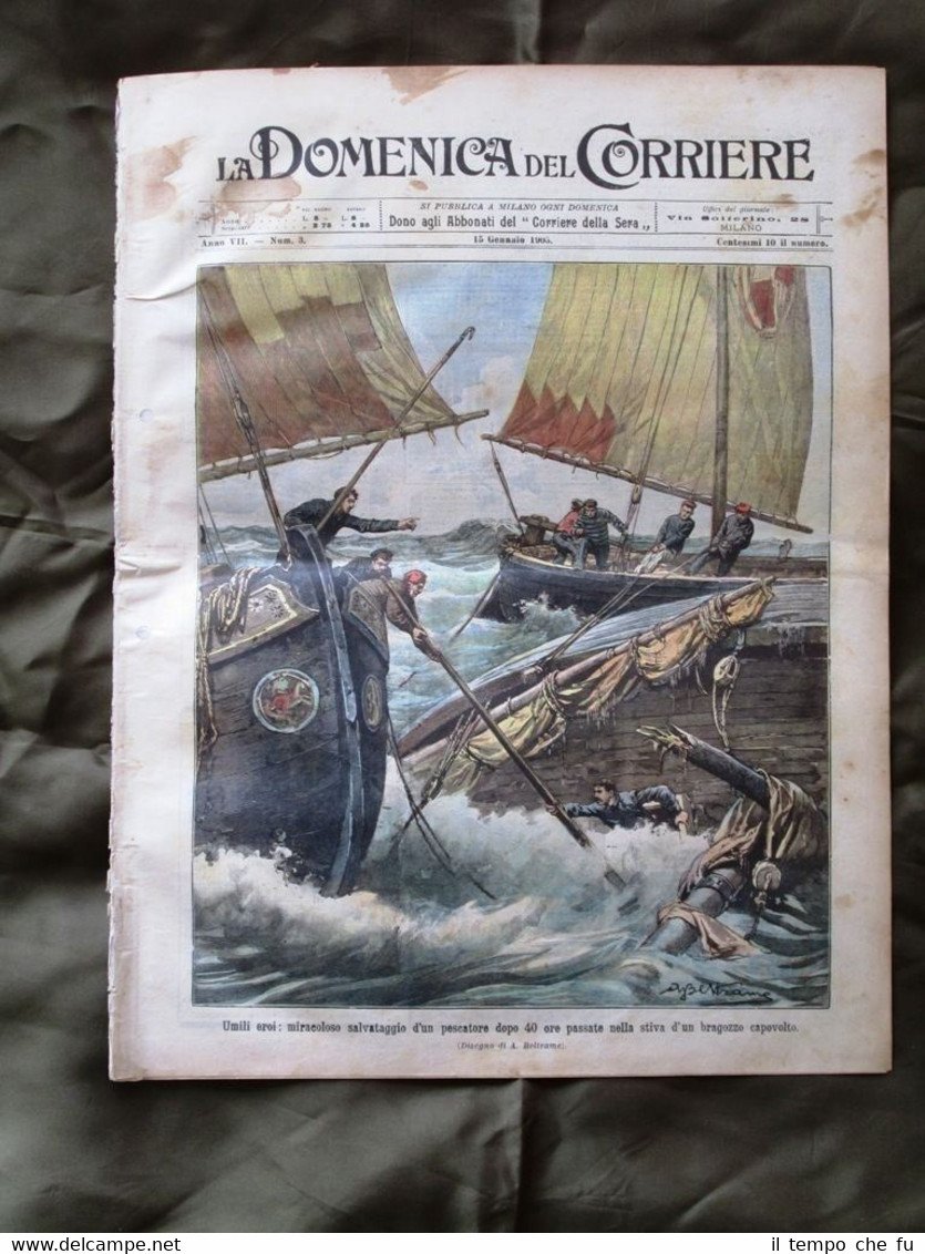 La Domenica del Corriere 15 Gennaio 1905 Salvataggio Militari russi …
