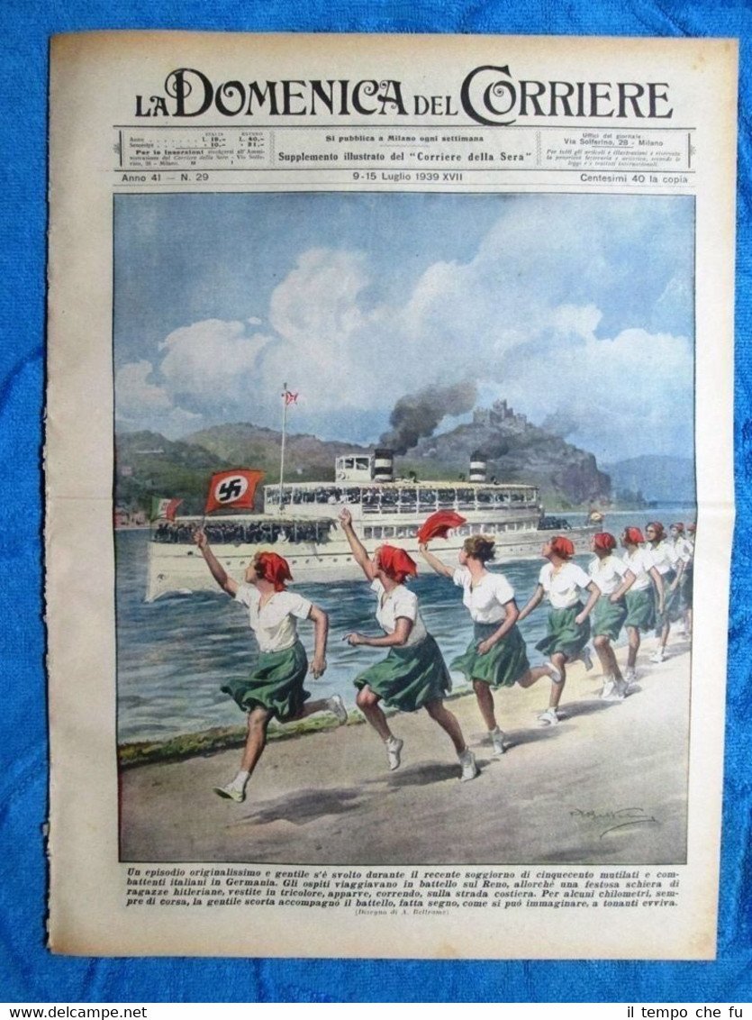 La Domenica del Corriere 15 luglio 1939 Germania - Palestina …