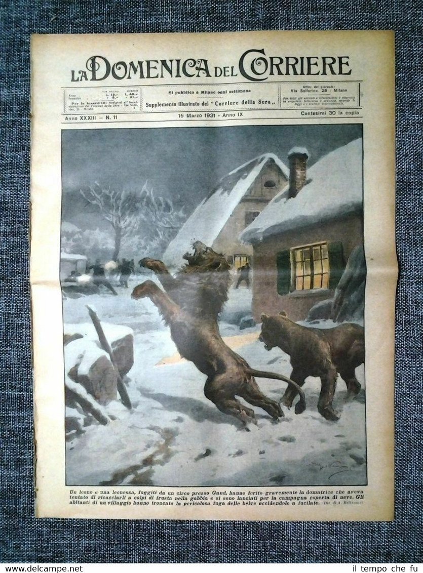 La Domenica del Corriere 15 Marzo 1931 Belgio - Genova …