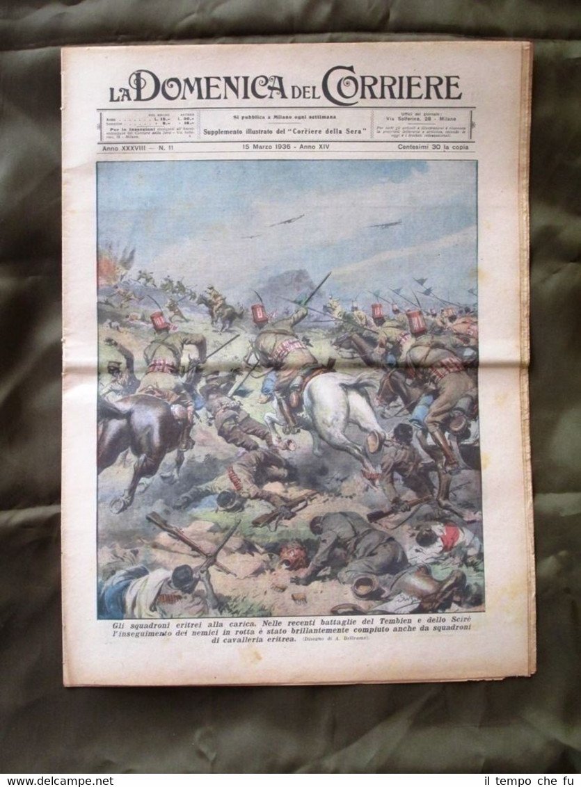 La Domenica del Corriere 15 Marzo 1936 Cavalleria Alpini Camicie …