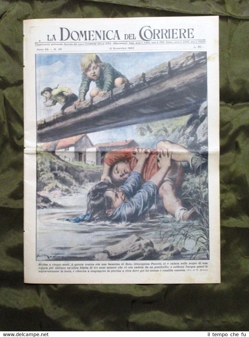 La Domenica del Corriere 15 Novembre 1953 G. Pasetti Monopattino …